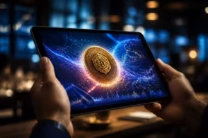 Piece dor numerique sur tablette